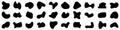 Set abstract liquid blotch shapes. Liquid shape elements. Round blobs collection. Fluid dynamic forms. Rounded spot or speck