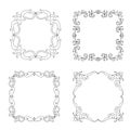 Set Abstract mandala frame mehndi elements