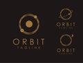 Set of Abstract minimalist motion orbit logo icon vector template
