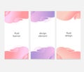 Set of abstract modern fluid banners. Gradient abstract geometric shapes with flowing liquid elements. Template for the design of Royalty Free Stock Photo