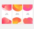 Set of abstract modern fluid banners. Gradient abstract geometric shapes with flowing liquid elements. Template for the design of Royalty Free Stock Photo