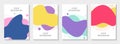 Set of 4 abstract modern graphic liquid banners. Dynamical waves different colored fluid forms. Isolated templates with flowing