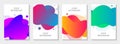 Set of 4 abstract modern graphic liquid elements. Dynamical different vivid colored fluid forms. Isolated banners with flowing