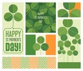 Set of abstract modern St. Patrick`s Day designs. Royalty Free Stock Photo