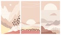 Set abstract mountain landscapes a vector warm