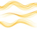 Set of abstract orange waves. Vector illustration EPS 10 Royalty Free Stock Photo