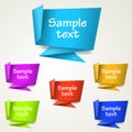 Set of abstract origami tag labels Royalty Free Stock Photo