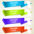 Set of abstract origami tag labels