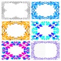 Set colorful frames,white background, hand drawn, design banners,copy space Royalty Free Stock Photo