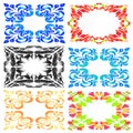 Set colorful frames,white background, hand drawn, design banners,copy space Royalty Free Stock Photo