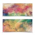 Set of Abstract pastel colored Triangular Polygonal heade