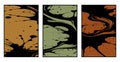Set of 3 Abstract pattern. Illustration for printing on wall decorations. For use in graphics Royalty Free Stock Photo