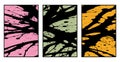 Set of 3 Abstract pattern. Illustration for printing on wall decorations. For use in graphics Royalty Free Stock Photo