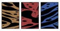 Set of 3 Abstract pattern. Illustration for printing on wall decorations. For use in graphics Royalty Free Stock Photo