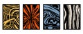 Set of 4 Abstract pattern. Illustration for printing on wall decorations. For use in graphics Royalty Free Stock Photo