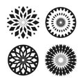 Abstract Radial Circle Patterns Set. Decorative Design Elements Royalty Free Stock Photo