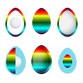 Set of abstract rainbow eggs