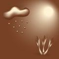 Set of abstract realistic graphic elements in trendy chocolate tints. Vector 3d illustration. Royalty Free Stock Photo