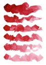 Watercolour. Set of abstract red watercolor stroke isolated on white background.