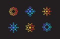 Set of abstract round logo of dots. Different shapes of coronavirus, vector icons. Logo concept for startup, business Royalty Free Stock Photo