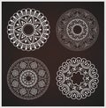 Set of abstract, round ornaments, stencils