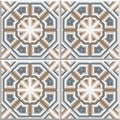 Portuguese floor tiles design, seamless pattern, abstract geometric background