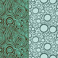 Set of abstract seamless vector isolated organic patterns of waves, circles, dots and lines. Trendy hand-made graphic Royalty Free Stock Photo