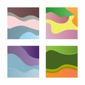 Set of abstract square backgrounds for design of posters, banners, cards, flyers, booklets. Royalty Free Stock Photo