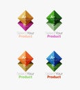 Set of abstract square interface menu navigation button Royalty Free Stock Photo