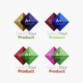 Set of abstract square interface menu navigation button Royalty Free Stock Photo