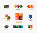 Set of abstract square interface menu navigation button Royalty Free Stock Photo