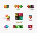 Set of abstract square interface menu navigation button Royalty Free Stock Photo