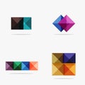 Set of abstract square interface menu navigation button Royalty Free Stock Photo