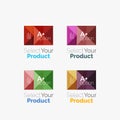 Set of abstract square interface menu navigation button Royalty Free Stock Photo