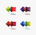 Set of abstract square interface menu navigation button Royalty Free Stock Photo