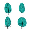 Set of abstract stylized illustration of trees