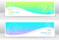 Set abstract summer marine banners