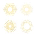 Set abstract sunbursts. The vintage explosion of a star. Retro frames by hand in geometric style. Royalty Free Stock Photo