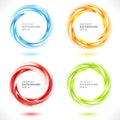 Set of abstract swirl circle bright background