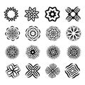 Set of abstract symbols on a white background. Mandala. Vector illustration.