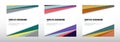 Set of abstract template header and footers colorful geometric triangles design with halftone on white background Royalty Free Stock Photo