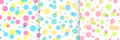 Set of abstract trendy color polka dots pattern on white background. Colorful random dot collection design. You can use for Royalty Free Stock Photo