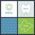 Set of abstract trendy design concept for dental clinic. Vector Royalty Free Stock Photo