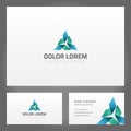 Set abstract triangle geometric figure pattern decorative design business card place for text vector Royalty Free Stock Photo