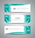 Set of abstract turquoise wavy banners. Use for web site, ad, et