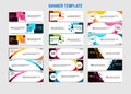 Set of abstract vector banners design. Collection of web banner template Royalty Free Stock Photo