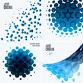 Set of Abstract vector blue design rounds
