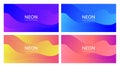 Set of abstract vector fluid modern minimal horizontal background. Blend light shape. Neon color gradient collection. design for Royalty Free Stock Photo