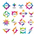 Set of abstract vector logos of the modules Royalty Free Stock Photo