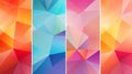 Set of abstract vector polygonal backgrounds. Colorful geometric triangular banners Generative AI Royalty Free Stock Photo